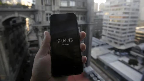 Hora en un teléfono
