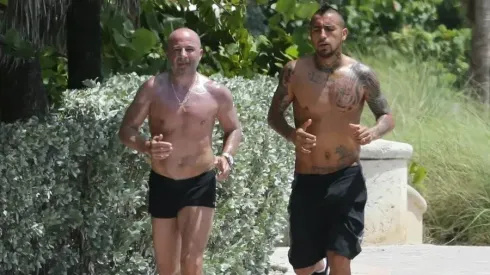 Sampaoli y Vidal en la época de la Selección.
