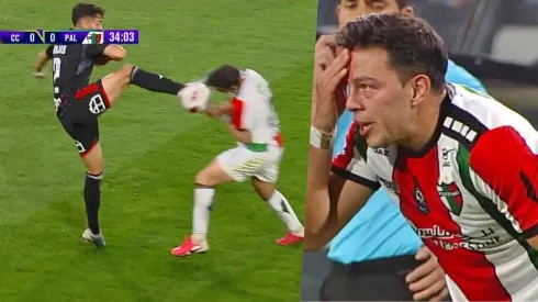 Meza recibió una fuerte patada de Jeyson Rojas.
