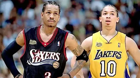 Tyronn Lue jugando las Finales de la NBA ante los 76ers de Allen Iverson
