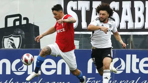 Maxi Falcón y Fernando Zampedri enfrentándose en el Clásico
