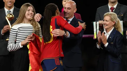 Luis Rubiales durante la premiación de España campeón del Mundial Femenino.
