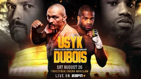 Oleksandr Usyk se mide en el evento central del evento de boxeo ante Daniel Dubois por los cinturones peso pesados.
