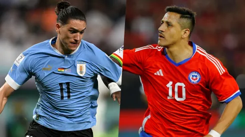 Darwin Núñez y Alexis Sánchez comandarán las delanteras de Uruguay y Chile este viernes.
