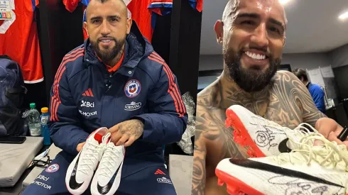 Crack: El King regala los zapatos del gol ante Uruguay a seguidor de Calama