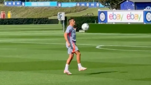 Alexis Sánchez brilló en la práctica del Inter de Milán previo a la Champions League.
