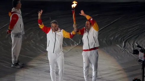 Nicolás Massú y Fernando González en la ceremonia inaugural
