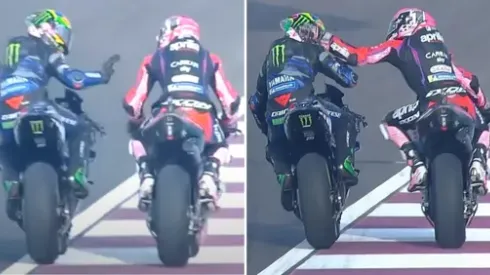 Aleix Espargaró empuja a Franco Morbidelli
