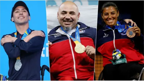 Alberto Abarza, Juan Carlos Garrido y Macarena Cabrillana, medallistas en Santiago 2023.

