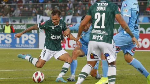 Joaquín Pereyra anotó el gol de Wanderers en la final de ida frente a Deportes Iquique. 
