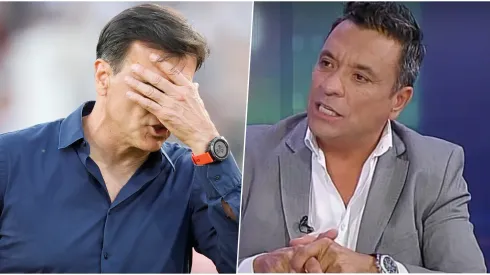 Palma no sabía que tenía el micrófono abierto y reaccionó irónico en la entrevista al DT de Colo Colo.
