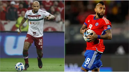 Felipe Melo y Arturo Vidal, ambos abordados por Leonardo Véliz.
