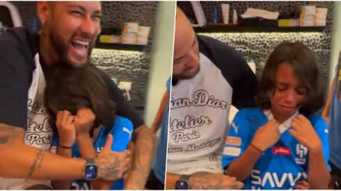 El hijo de Marcelo hasta las lágrimas con Neymar.
