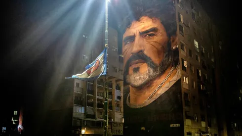 El mural en honor a Diego Maradona que se irá abajo en Napolés.
