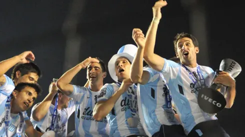 Luciano Aued y Racing Club fueron campeones del Torneo Transición 2014 en el fútbol argentino. 
