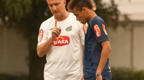 Neymar y Dorival en Santos: lo cortó en 2010.
