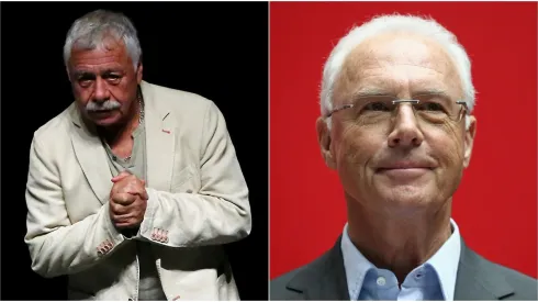 Carlos Caszely se despide de la leyenda Franz Beckenbauer.
