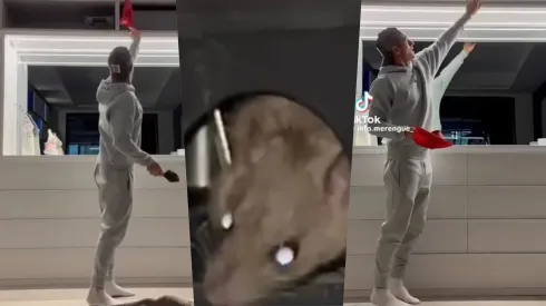 Toni Kroos se grabó mientras intentaba sacar a una rata de su casa.
