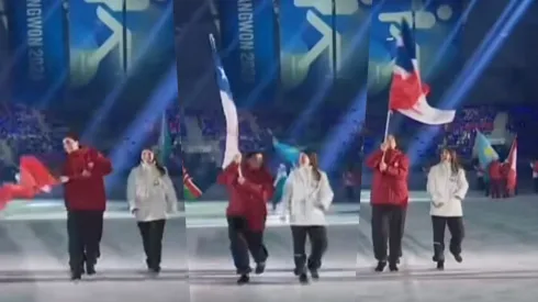 Gerónimo Castro y Aymara Viel representaron a Chile en la ceremonia inaugural de los Juegos Olímpicos de la Juventud de Invierno en 2024.
