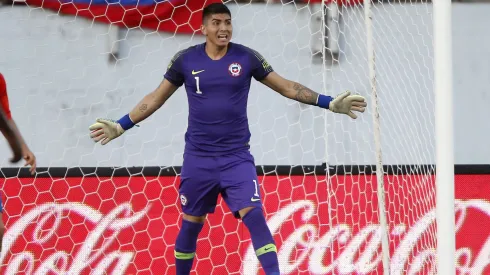 Luis Ureta en el arco de la Roja Sub 20. 
