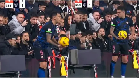 El momento en que Lucas Ocampos recibe el "Jarita" en España.
