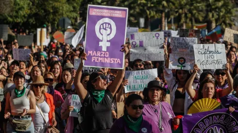 Mujeres se manifiestan en conmemoración del 8M Día de la Mujer en Viña del Mar (8 de marzo del 2023)
