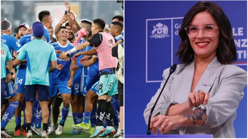 Camila Vallejo festejó con el triunfo azul en el Superclásico.
