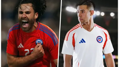 Ben Brereton y Alexander Aravena modelan las camisetas.
