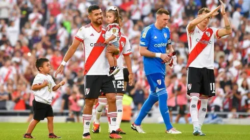 Paulo Díaz otra vez fue punto importante de River Plate, pero los flashes tras una gran alegría fueron hacia su hijo. 
