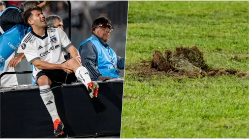 César Fuentes salió lesionado por el estado de la cancha del Estadio Monumental.
