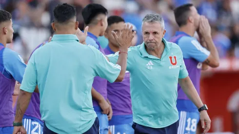 Gustavo Álvarez celebra en el regreso a los entrenamientos.
