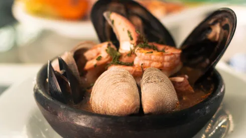 Receta sopa de mariscos.
