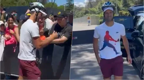 Novak Djokovic se preparó este sábado para evitar ser golpeado otra vez por una botella.
