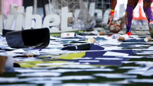 Parte de los daños causados por hinchas de Colo Colo en La Florida.
