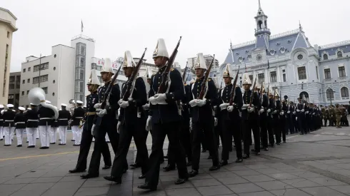 Valparaiso, 21 de mayo de 2023.<br />
Desfile conmemorativo del 144 aniversario del Combate Naval de Iquique y dia de las Glorias Navales.<br />
Raul Zamora/Aton Chile
