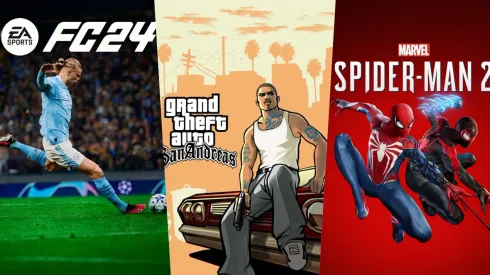 FC 24, GTA San Andreas y Spider Man 2 son algunos de los videojuegos.
