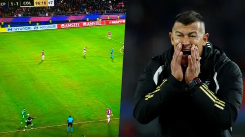 Almirón dando instrucciones cerca de la banca de Cerro
