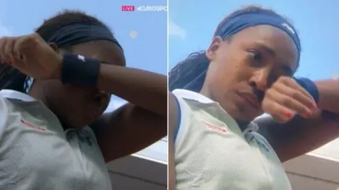 Coco Gauff llora en la cancha de Roland Garros
