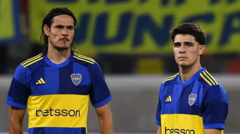 Edinson Cavani y Vicente Taborda en Boca Juniors. 
