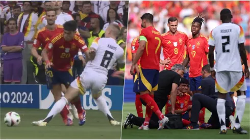 Toni Kroos provoca grave lesión de rodilla en Pedri durante Eurocopa 2024.
