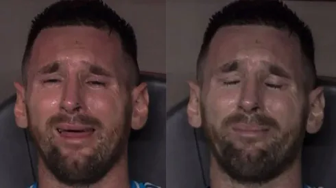 Messi y su imagen llorando en el banco en la final de la Copa América
