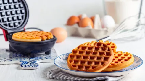 Receta de waffles fáciles.
