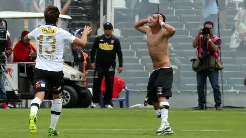 Felipe Flores celebra su gol en el Superclásico de 2013.
