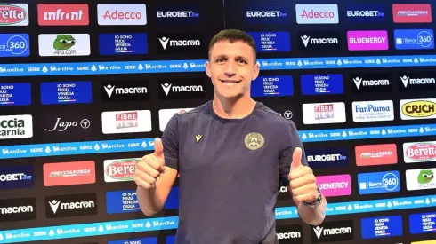 Alexis Sánchez en su presentación en Udinese. 
