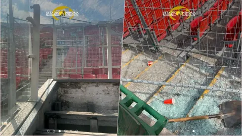 Los hinchas rompieron un vidrio del memorial
