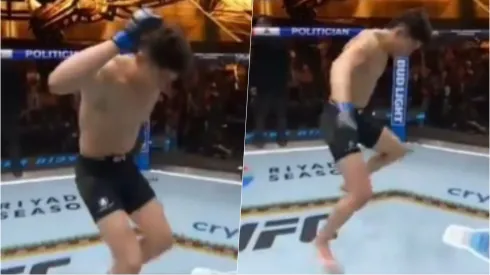 Ignacio Bahamondes se tiró un pie de cueca tras su victoria por KO en la UFC.
