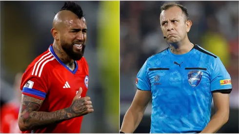 Arturo Vidal se enojó contra el árbitro del Chile-Brasil.
