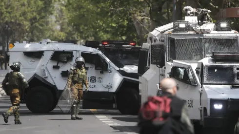 Seguridad durante la Conmemoracion del 18O del 2019 en Plaza Baquedano.
