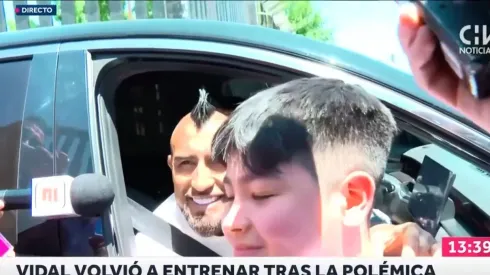 Vidal se mostró tranquila a la salida del Monumental
