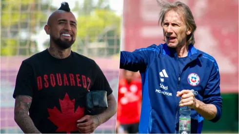 Arturo Vidal y Ricardo Gareca se reunieron este lunes en Juan Pinto Durán.
